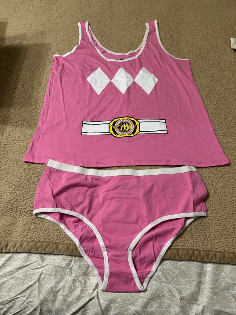 Women’s Pink Power Ranger-Inspired Tank and Briefs 2X-Large